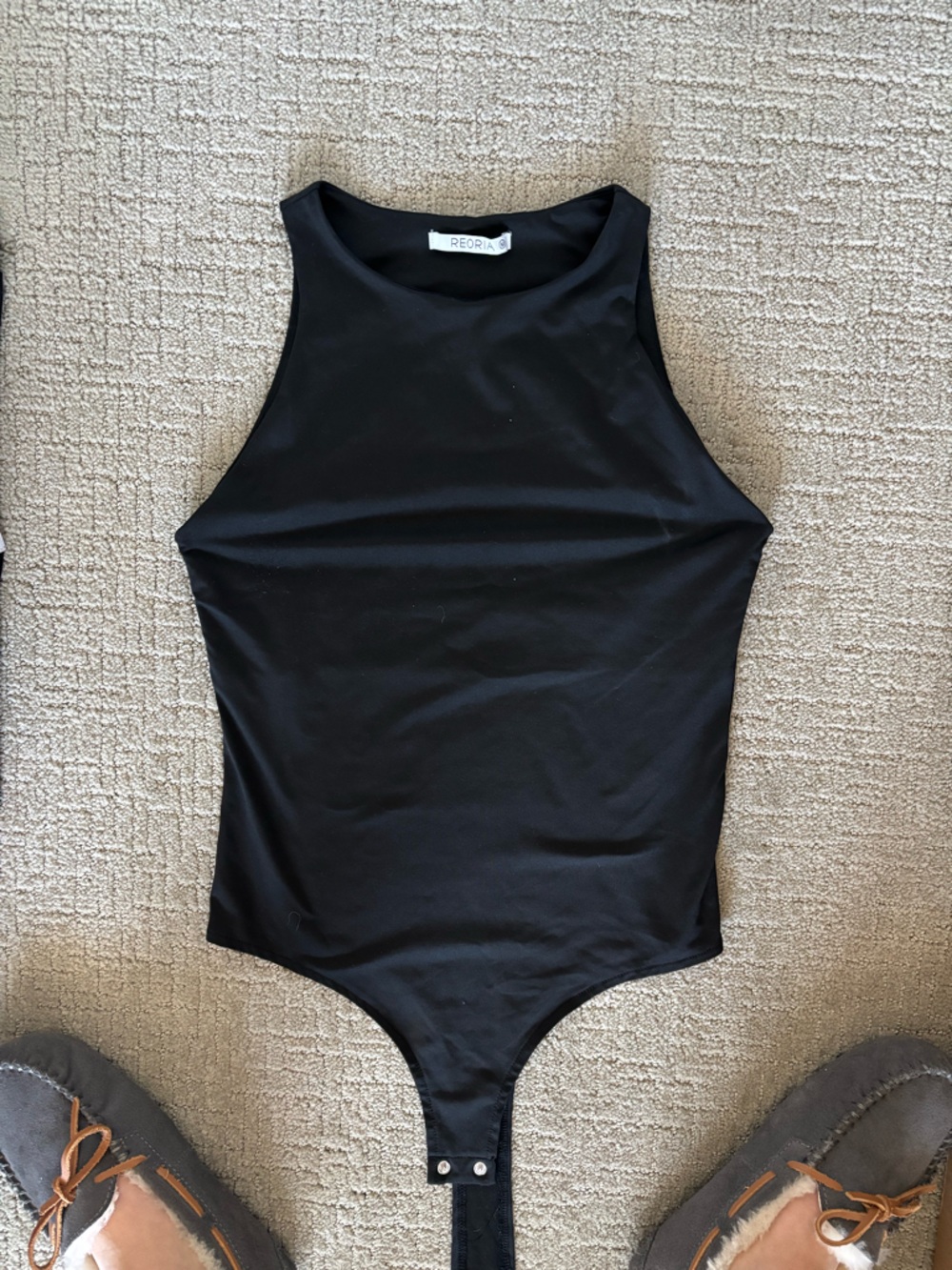 ReoRia Black High Neck Stretch Bodysuit